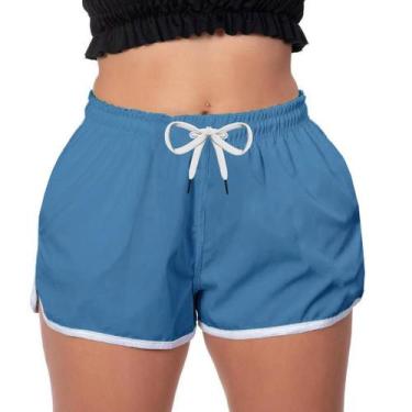 Imagem de Short Praia Feminino Cor Azul Poliéster Soltinho - MP Moda Masculina, 