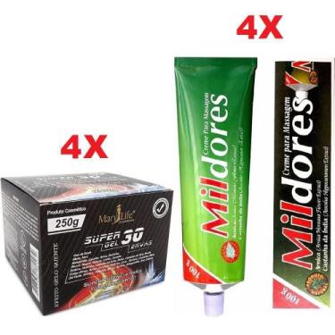 Imagem de Combo 4 Super Gel 30 Ervas 250g + 4 Pomada Mil Dores 100g - Bio Instin