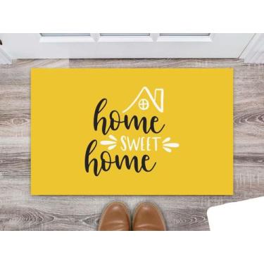 Imagem de Tapete Capacho Decorativo Entrada Porta Sala Home Sweet Home Colorido 