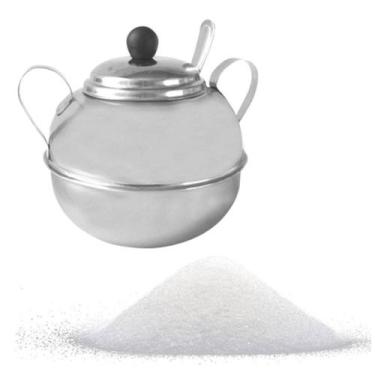 Imagem de Açucareiro Inox Com Tampa Colher Pote Açucar 500g Premium - Malta