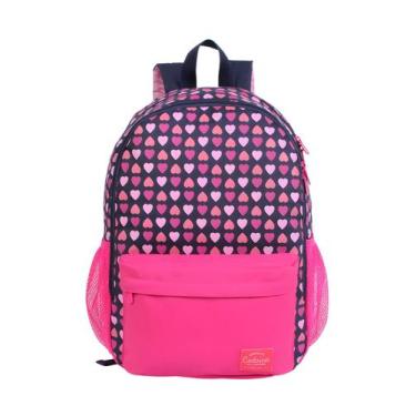 Imagem de Mochila de Costas Escolar Feminina Coração 51853 - Dermiwil