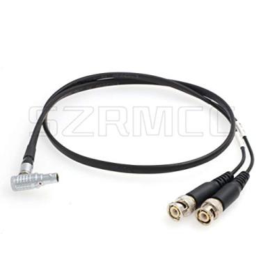 Imagem de SZRMCC 0B 5 pinos macho para 2X BNC Cabo de entrada de código de tempo para dispositivos de som XL-LB2, Right Angle