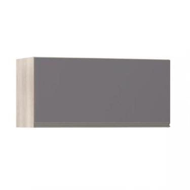 Imagem de Armário Basculante Luciane 80cm 1 Porta Luci, Legno Crema/Cinza Puro