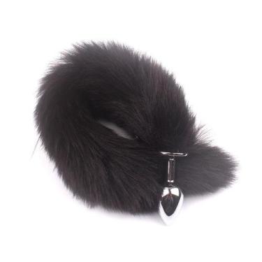 Imagem de Plug Anal em Alumínio 7cm com Cauda Preta - Sex shop - lovetoy