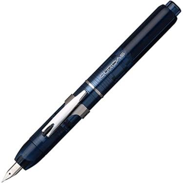 Imagem de Platinum fountain pen Curidas Caneta-tinteiro retrátil Abyss Blue ponta fina tipo knock PKN-7000#50-F com adesivo Kanji LOVE