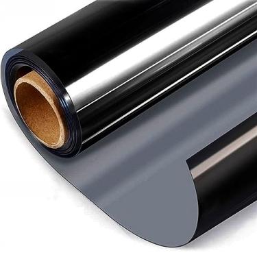 Imagem de Aplicação de película para janela, adesivo de vinil espelhado, unidirecional, película de janela, antiaparência, proteção solar, proteção solar, adesivos de vidro blackout refletivo, controle de calor