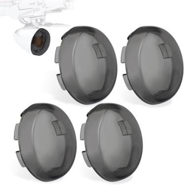 Imagem de HOKUOTOLITE Kit de lentes de seta, capas de lentes de substituição de luz de seta dianteira/traseira para Harley Sportster 883 1200/Touring Road King Electra Glide Street Glide/Softail/Dyna/V-Rod,