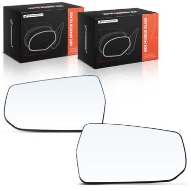 Imagem de A-Premium Vidro espelhado aquecido para motorista e passageiro de 2 peças com placa de suporte compatível com Chevrolet Malibu 2016-2023 - Espelho retrovisor lateral externo