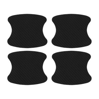 Imagem de TUCKBOLD Ímã do carro maçaneta da porta do carro protetor contra arranhões 90 x 100 mm antiarranhões | Película protetora para maçaneta de porta de fibra de carbono preta 4 peças