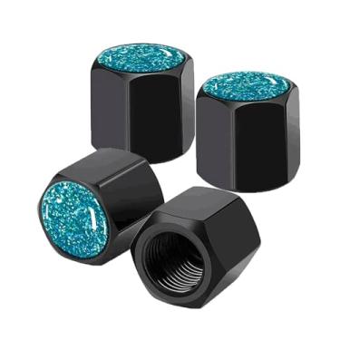 Imagem de Pacote com 4 tampas de haste de válvula de pneu, tampas de haste de roda de carro, tampas de válvula de ar de alumínio, ajuste universal para carros, SUVs, caminhões, bicicletas e motocicletas