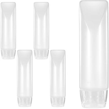 Imagem de 5 P 1 oz tubo de pasta de dente respeitável, garrafa vazia de viagem pequena garrafa de aperto de viagem reutilizável mini garrafa de loção (Pacote de 5)