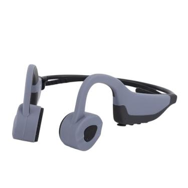 Imagem de Fones de ouvido BT de condução óssea, IPX8 Water, com memória de 16 GB para atividades esportivas (cinza)