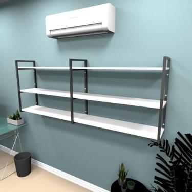 Imagem de Estante industrial escritório aço cor preto 180x30x68cm (C)x(L)x(A) co