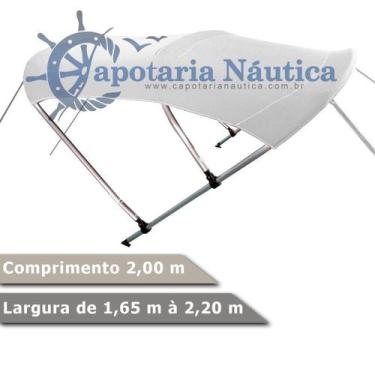 Imagem de Capota Toldo Nautico 3 Arcos 2 m Comprimento Estrutura Reforçada P/ La
