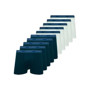 Imagem de Kit com 10 Cuecas Boxer Lupo 523-003 Colorido, Azul marinho, M