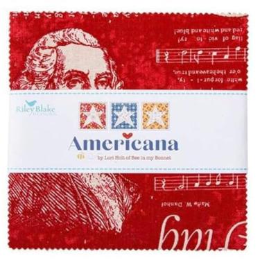 Imagem de Riley Blake Americana por Lori Holt da Bee in My Bonnet and It's Sew Emma, Tecido Premium, Perfeito para Quilting, Artesanato, Projetos de Costura (Empilhador de 12,7 cm)