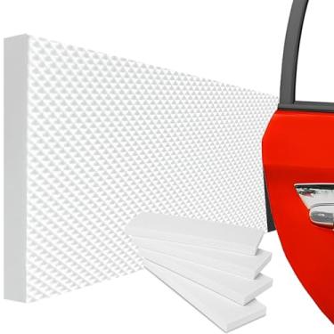 Imagem de Tigsport Pacote com 4 protetores de parede de garagem, protetor de porta de carro de garagem branco protetor de para-choque anticolisão à prova d'água inflando espuma EVA ultra autoadesiva para