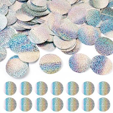 Imagem de Spritewelry 150 peças de lantejoulas grandes de PVC 52 mm lantejoulas soltas redondas planas 2 furos enfeites de artesanato lantejoulas com glitter para bordado artes artesanato fabricação de joias