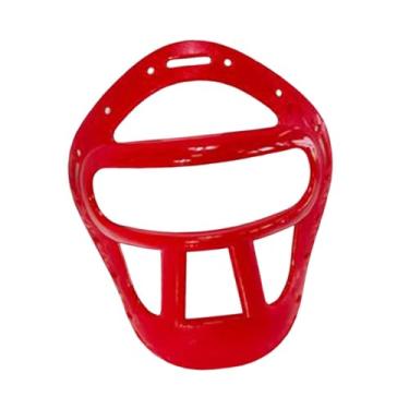 Imagem de YIJU Escudo de rosto de karatê, protetor de guarda facial, respirável mma de máscara destacável tampa de boxe para boxe para kickboxing, Vermelho