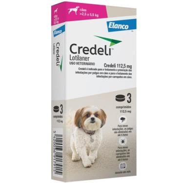 Imagem de Antipulgas e Carrapatos Credelli 112,5 MG - 2,5 a 5,5 kg - 03 Comprimi