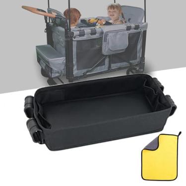 Imagem de KDOWES Bandeja Para Carrinho De Bebê Wonderfold Wagon W2, Lanches E Atividades Infantis Com 2 Porta-Copos Infantis, Bolsos Malha, Alimentação Fáceis Limpar, Preta