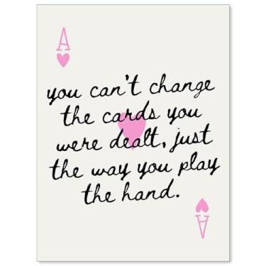 Imagem de OMANI Pôsteres De Pôquer Com Citações Inspiradoras Rosa, Cartas Baralho Ás Copas, Arte Parede, Afirmações Positivas, Decoração Feminina Elegante, 30 X 40 Cm, Sem Moldura