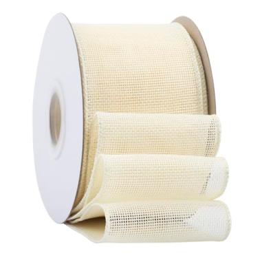 Imagem de Ribbonitlux Fita De Juta Com Arame Marfim, 7,6 Cm X 20 Metros, Borda Para Embrulho Presente, Laço Grande, Guirlanda E Decoração Árvore Natal