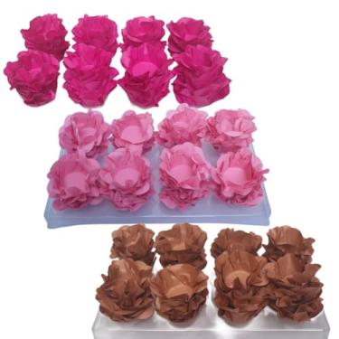 Imagem de Forminhas para Doces Finos, 120 Unidades, para Festas, Casamento e Aniversário (Rosa Pink/Rosa Claro/Ouro Rosê)
