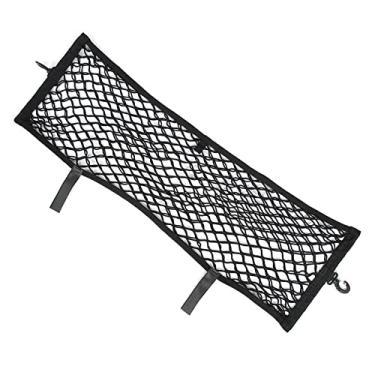 Imagem de Rede de armazenamento de bagagem de carga com cordão elástico para porta-malas de carro preta para