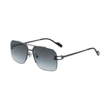 Imagem de Óculos de sol sem aro feminino e masculino, armação retangular de metal, proteção UV (C4)