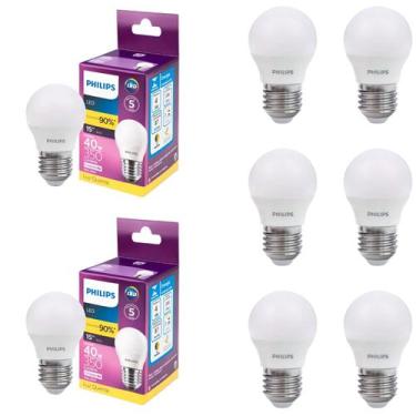 Imagem de 8 Lâmpadas Led 4w Philips Bulbo Mini E27 3000k Luz Quente
