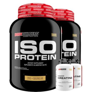 Imagem de Kit 2x Iso Protein 2kg + 2x Power Creatina 300g - Bodybuilders (Médio, Baunilha)