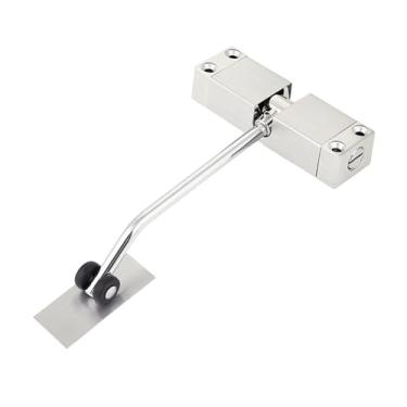 Imagem de MotiveTech Fechador de porta com mola ajustável para converter portas articuladas em portas de fechamento automático. Batente de porta automático, Argent