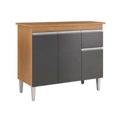 Imagem de Multiuso Gabinete Balcão Tatiane 100cm 3 Portas e 1 Gaveta S/Tampo Amê