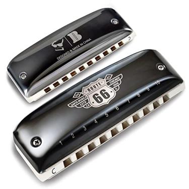 Imagem de KONGSHENG Gaita jazz, 10 furos blues harpa diatônica chave de C com estojo amarelo para iniciantes, amadores e profissionais como presente