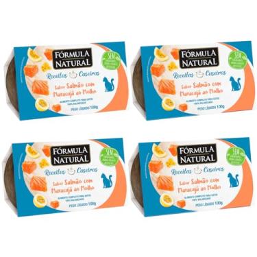 Imagem de Ração Úmida Formula Natural Receitas Caseiras Gatos Adultos Salmão com Maracujá 100g 4 unidades