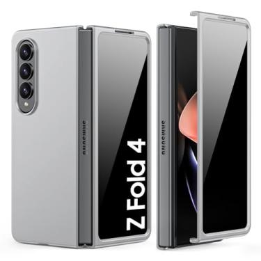 Imagem de Spugan Capa para Samsung Galaxy Z Fold 4 com proteção de tela frontal de privacidade, capa protetora de policarbonato rígido fosco slim fit à prova de choque capa protetora sem fio para Galaxy Z Fold