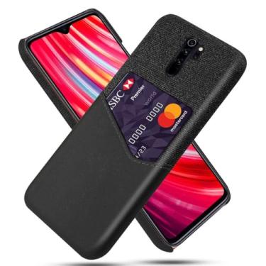 Imagem de Capa para Xiaomi Redmi Note 8 PRO,Tela e tampa de couro PU,Antideslizante,360°cobertura completa à prova de choque com 1 slot de cartão atrás,Prevenção de queda-Black
