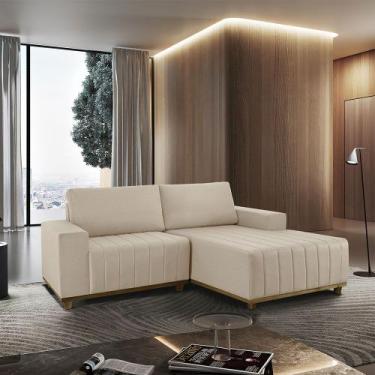 Imagem de Sofá Fixo Com Chaise 185CM Boreal Linho Com Molas Lado Direito Meu Sof