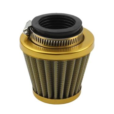 Imagem de PowerMotor Filtro de ar de motocicleta de 38 mm, limpador de filtro de entrada de ar universal para GY6 50cc-250CC Dirt Bike ATV Quad Scooter Go Kart Carburador - 38 mm dourado