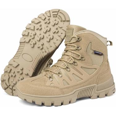 Imagem de Botas Táticas Impermeáveis Outdoor Me's, Botas Táticas De Combate Respiráveis De Cano Médio, Botas Leves Hikig Walkig Para Hikig Trekkig Desert, Yellow, 6.5 UK