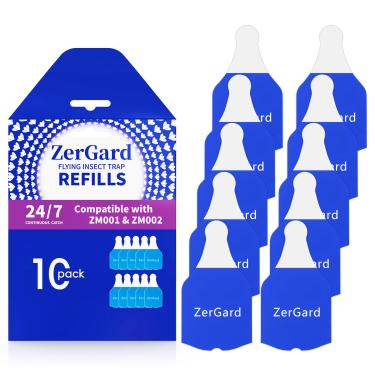 Imagem de Recargas de armadilha de insetos voadores ZerGard compatíveis com ZM001 ZM002, armadilha para moscas de frutas para ambientes internos super pegajosa e sem odor, controle eficaz de insetos atrai e