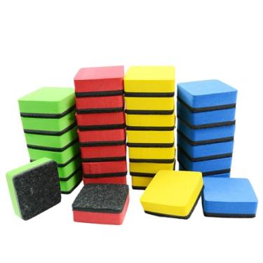 Imagem de Borracha magnética apagável a seco, 30 peças, mini apagador de quadro-negro, reutilizável seco, quadro branco para estudantes, professores, escola, escritório, casa, quadro-negro