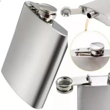 Imagem de Cantil De Bolso Inox Porta Bebida Whisk Vodka Portátil 235ml - Redsupr