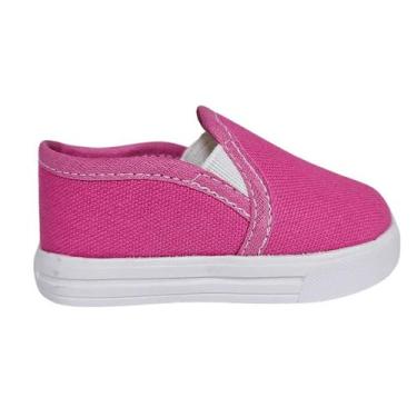 Imagem de Tênis Infantil Slip On Menino Menina Lona Sem Cadarço Confortável Anti