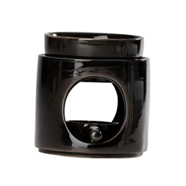 Imagem de Ｂｅｓｇａ Queimador de óleo essencial de porcelana, suporte para velas multiuso, difusor de óleos aromáticos, suporte para velas Tealight para mesa, banheiro e, Preto
