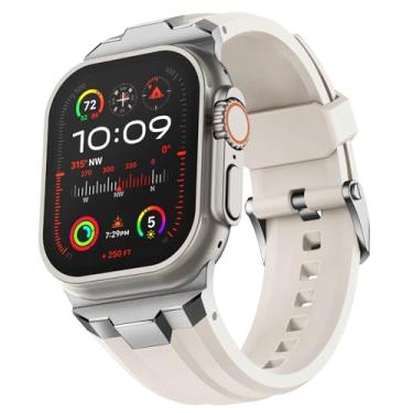 Imagem de Suitisbest Pulseira esportiva para Apple Watch Ultra 2/Ultra de 49 mm, 46 mm, 45 mm, 44 mm e 42 mm (série 3), conector de aço inoxidável 316L durável para iWatch Ultra 11 10 9 8 7 6 5 4 3 SE