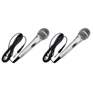 Imagem de Kit 2 Microfone Dinâmico Mxt M-1800S Karaokê Prateado