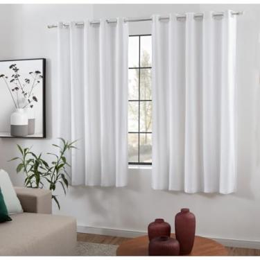 Imagem de Cortina Voil Gaze Linho Branco 2,00x1,20 Forro Microfibra Alto Padrão
