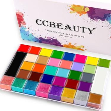 Imagem de Kit de paleta de 36 cores para pintura facial e corporal CCBeauty Prof